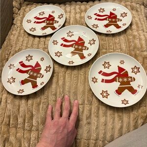 Gingerbread Cookie Dessert Plates - Set of 5